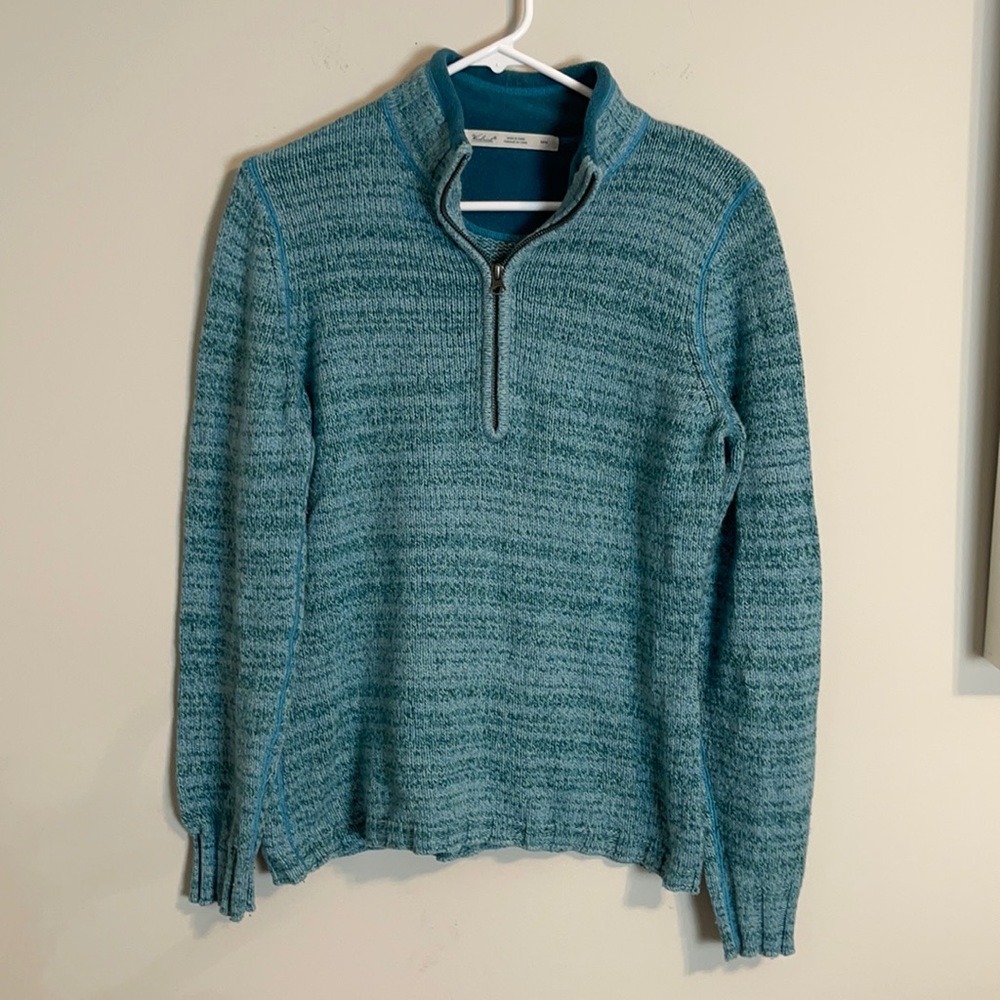 Woolrich quarter zip blue sweater
